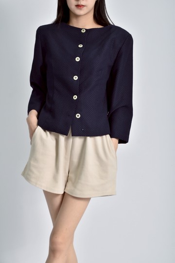 加購優惠(S) safarny排扣藍色長袖上衣