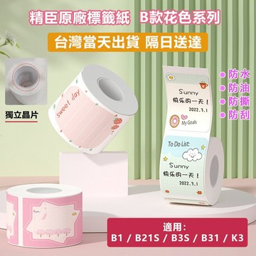精臣標籤紙 當天出貨 標籤紙 適用B21S B21pro B1 B31 K3 B4 標籤機貼紙 花色彩色系列 索引標籤