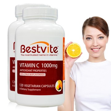 【美國Bestvite】必賜力維生素C1000 (維他命C1000) 膠囊 2瓶組 (120顆*2瓶)