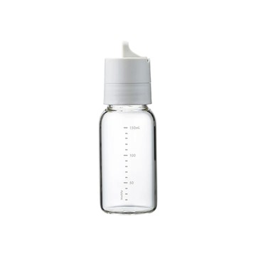 HARIO 日本簡約調味醬料玻璃罐-按壓式-白色-150ml