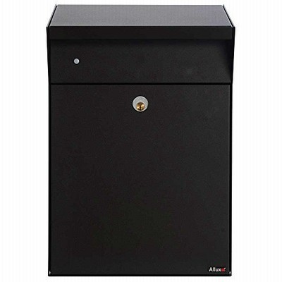 Qualarc ALX-BWP Alluxシリーズ ビョルン パーセルボックス ブラック 壁またはポストマウント トップローディングロック 亜鉛メッキスチールメールボ 並行輸入品