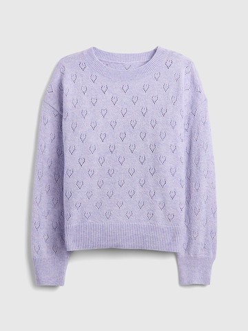 女幼童裝 刺繡圓領長袖針織衫 CashSoft系列-紫色