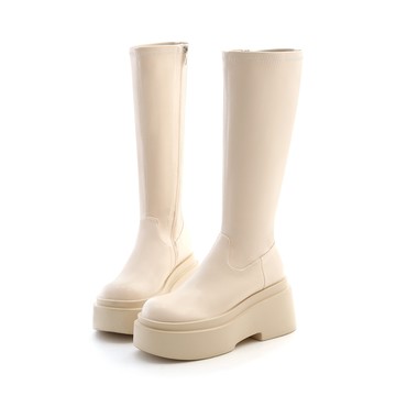 D+AF 時髦大長腿．Plus級加厚鬆糕底瘦瘦長靴