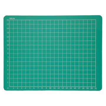 UBILIN 優筆霖 TPE 新環保多功能墊 16x24cm  A5  公分格線 綠色