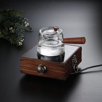 玻璃煮茶器套裝側把茶具燒茶爐辦公室小型電陶爐歪把過濾泡茶壺