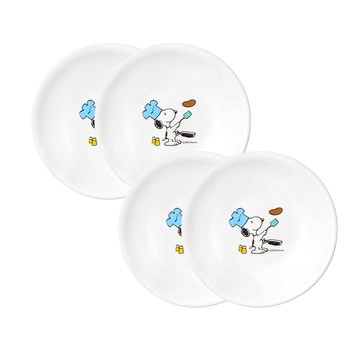 【美國康寧 CORELLE】SNOOPY史努比 300ml沙拉碗四件組 -陽光早午餐(D03)