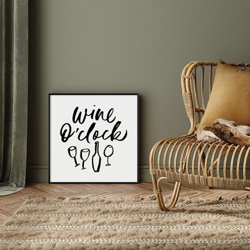 It's WINE o'clock - 主臥室/房間掛畫/客廳佈置/文字掛畫/餐酒館