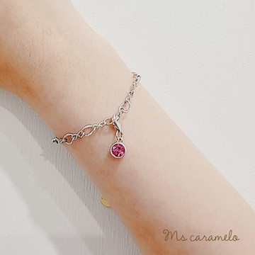 【焦糖小姐 Ms caramelo】愛神維納斯的愛情石  粉紅水晶手鍊 (K白款)
