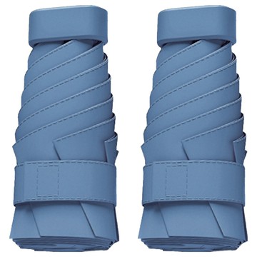 小麥購物 口袋摺疊傘 G599 224g 2支  霧霾藍  1組