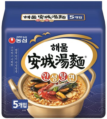 《 Chara 微百貨 》 農心 安城湯麵 海鮮 家庭號5入(內)