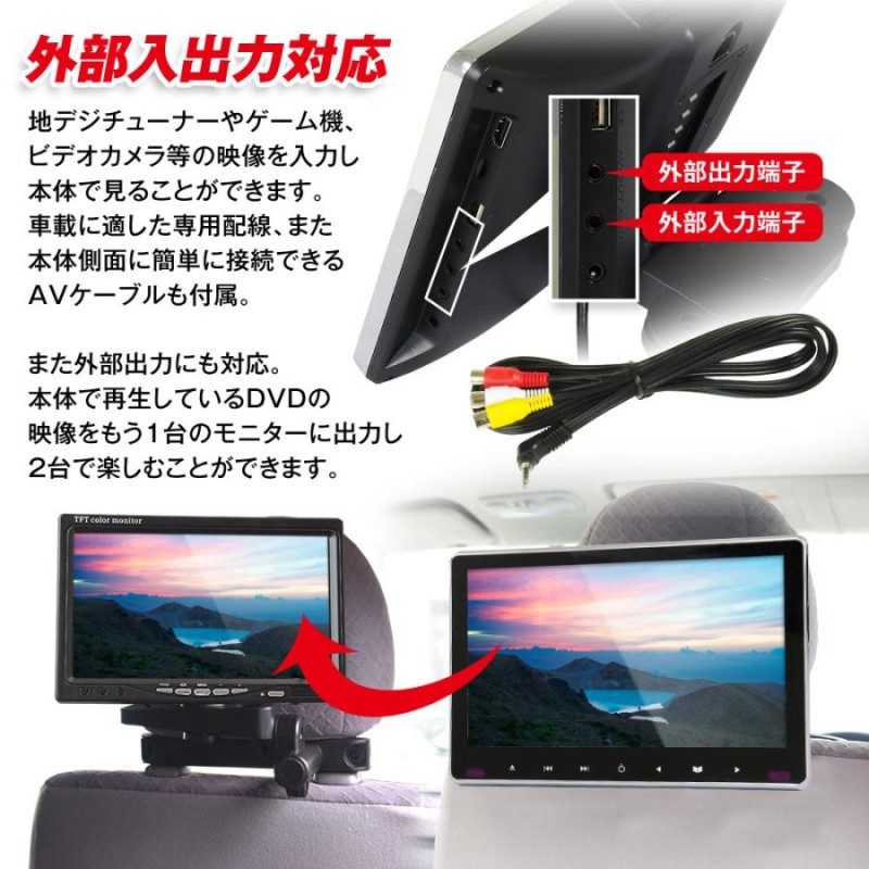 幻想的 専用☆新品【左右2台セット】9インチ車載DVDプレーヤー