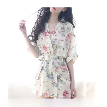 居家性感睡衣女夏雪紡沐浴睡袍2025年新款女士微透內衣睡裙透裙子