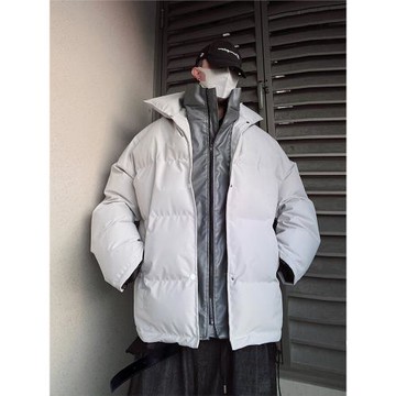 UUCSCC冬季潮牌加厚假兩件面包服外套襖子日系寬松保暖棉衣棉服男