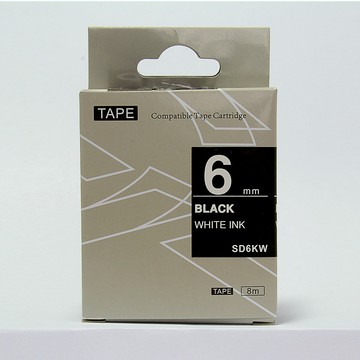 SR230CH錦宮標簽機兼容色帶SD6K國產標簽紙6mm黑底白字標簽機色帶