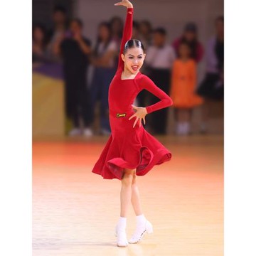 2025新款女孩專業黑池拉丁舞練功比賽演出表演服秋冬魚骨舞裙套裝