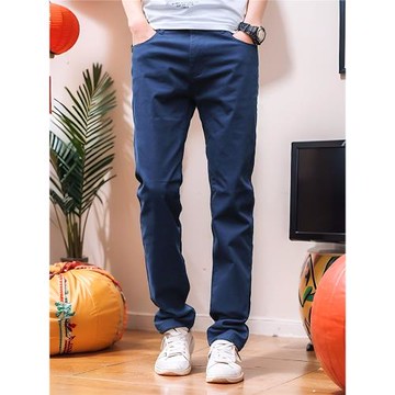 2025秋冬新款加絨加厚男士休閑褲微彈修身直筒寬松青年純棉長褲子