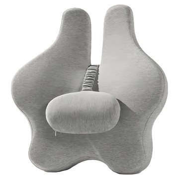 西格傢飾 人體工學可調節圓墊記憶棉靠墊  淺灰色  48 x 46 x 12.5cm