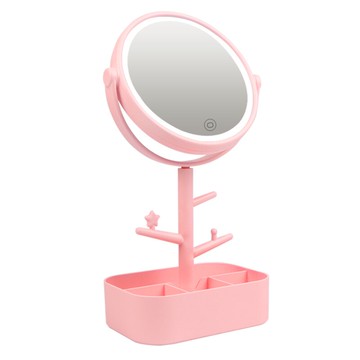 鏡子女led燈化妝鏡帶燈便攜公主宿舍鏡充電臺式補光化妝燈梳妝鏡