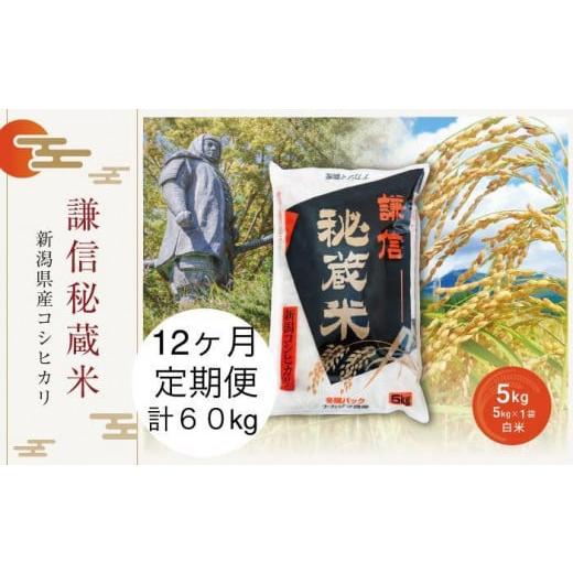 ふるさと納税 新潟県 上越市 定期便連続12ヶ月発送（5ｋｇ×12回分）新潟県産コシヒカリ　謙信秘蔵米５kg