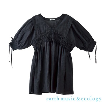 earth music&ecology V領胸前打攬長版上衣(0S000014300)