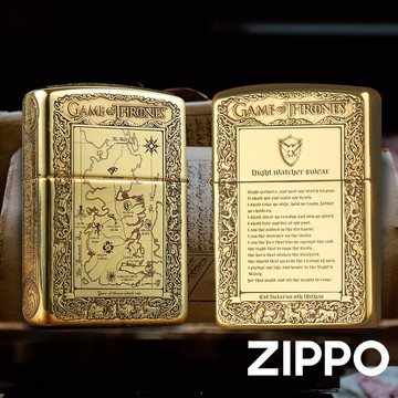 ZIPPO官方旗艦店 正品防風打火機 Z-015 冰與火之歌聯名加厚版黃銅打火機 美國製煤油打火機 紀念日禮物 送禮推薦