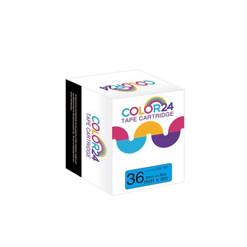 Color24 for Brother TZ-561 / TZe-561 藍底黑字相容標籤帶(寬度36mm)