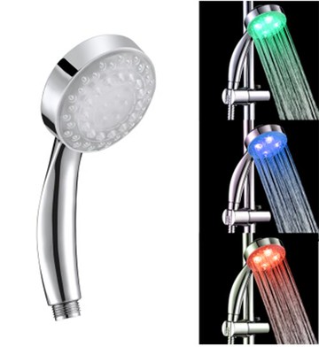 【預購】LED溫控變色蓮蓬頭 三色溫控/防燙傷/水力發電 免插電炫彩 洗澡淋浴花灑