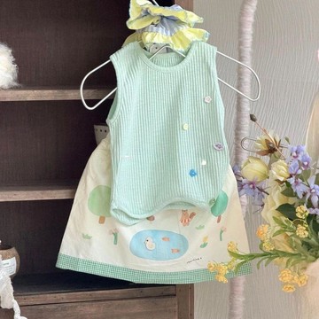 Mimo⭐女童兒童多巴胺套裝夏季寶寶兒童套裝夏季兩件套超萌
