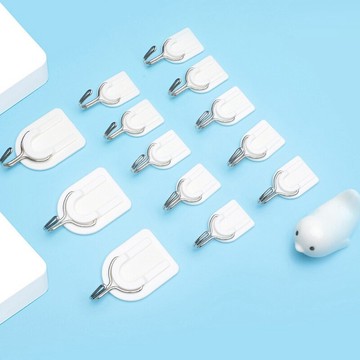 家用無痕粘鉤宿舍免打孔強力粘鉤廚房門后不銹鋼掛鉤簡約浴室掛鉤