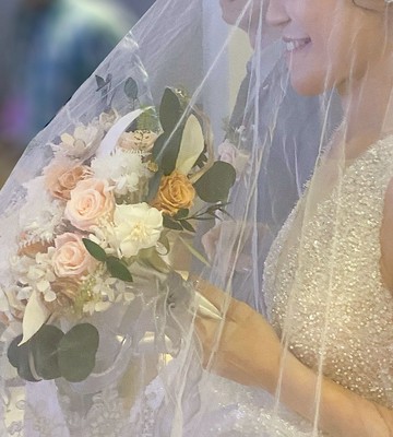 永生花新娘捧花 優雅の香檳浪漫  客製化 求婚 婚禮