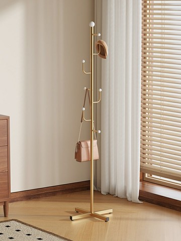 落地式掛衣架衣帽架  現代簡約臥室立式衣帽架北歐入戶移動掛包簡易收納不占空間置物架