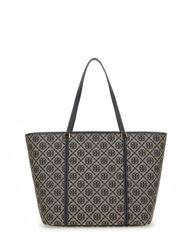 tory burch t monogram zippered shopping bag