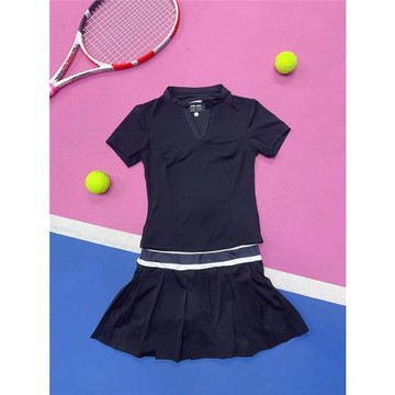 舒適王炸！新款高腰百褶防走光網球裙網球服網球短袖t恤套裝分體