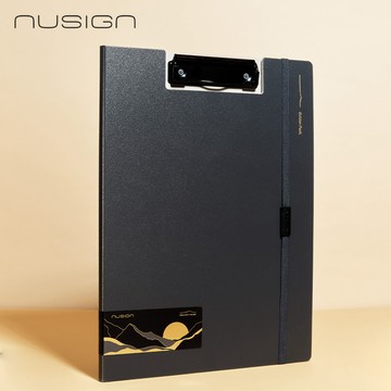 得力Deli NUSIGN折疊板夾/日耀金山/折疊A4/展開A3/ENS180G｜史泰博