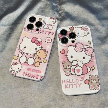 🔥臺灣出貨🔥手機殼 可愛Hellokitty貓iPhone14promax手機殼蘋果15/13卡通12/11菲林殼三