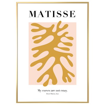 菠蘿選畫所 剪紙藝術 海藻 II 掛畫 40 x 30cm 金色畫框 北歐風  金色