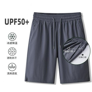 現貨+預購 男涼感運動褲休閒短褲雙口袋冰絲夏季薄款速乾寬鬆直筒五分褲-男褲子2色74lg27【獨家進口】【米蘭精品】