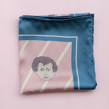 粉色條紋小男孩緞面雪紡絲巾