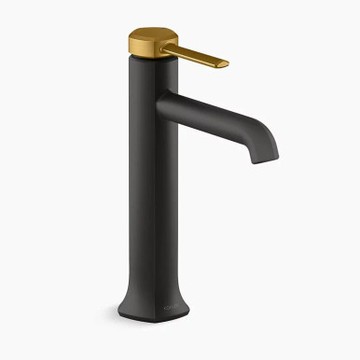 Occasion 高腳面盆龍頭 (霧黑+摩登金)