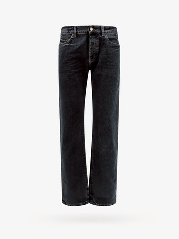 Organic cotton trouser with back logo patch - SAINT LAURENT - gender_Man