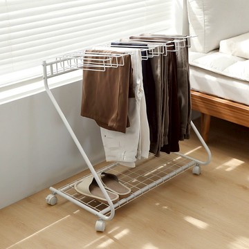 日本 霜山 15鉤移動式掛褲架(底部附收納網格片)