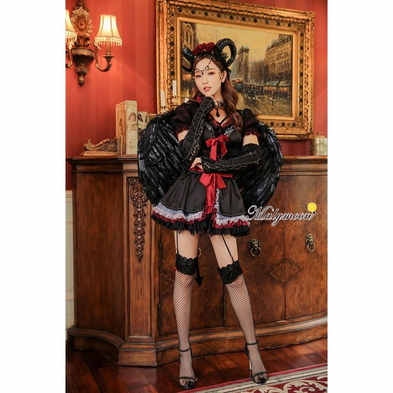 特価 マリームーン 黒 ブラック ハロウィン 悪魔 デビル コスプレ コスプレ衣装