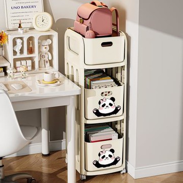 書包零食置物架可移動小推車桌下書本收納架學生家用宿舍桌面書架