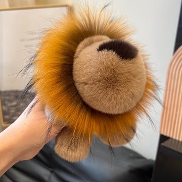 【可愛小獅子】真獺兔毛汽車鑰匙扣掛件毛絨玩偶包包掛飾生日禮物