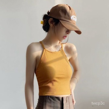 熱賣爆款內衣女高中學生弔帶外穿內搭純棉背心帶胸墊一體無鋼圈美背上衣 7HP5