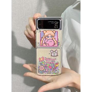 咔畢美少女創意流沙適用于三星ZFlip5手機殼z flip4折疊屏全包軟邊透明ZFlip3女款保護套