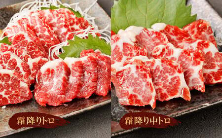 熊本 馬刺し 『霜降りセット』 計200g 霜降り トロ 中トロ 馬肉