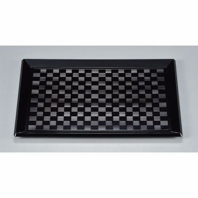 お盆 つるぎ市松長手盆黒尺1寸 [33 x 24.2 x 2cm] ABS樹脂 (7-3-1) 料亭 旅館 和食器 飲食店 業務用