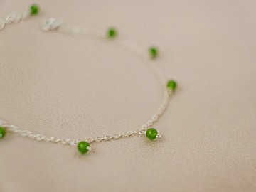SV925/14KGF 果實纍纍 Jade 迷你綠玉 手鍊/腳鍊