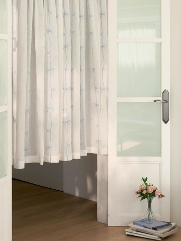 Lily Ribbon Embroidered Curtain